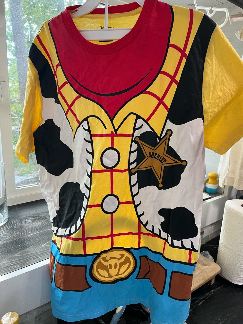 Toy Story Woody mens Costume T‑Shirt - Yellow/Blue